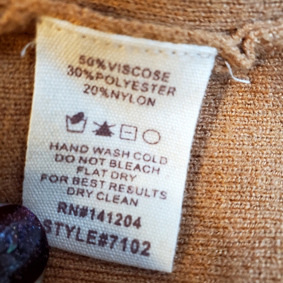 Hem & Thread Camel Black and White Open Front Cardigan M - Picture 3 of 5